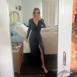 Navy Long Sleeved Jersey Dress